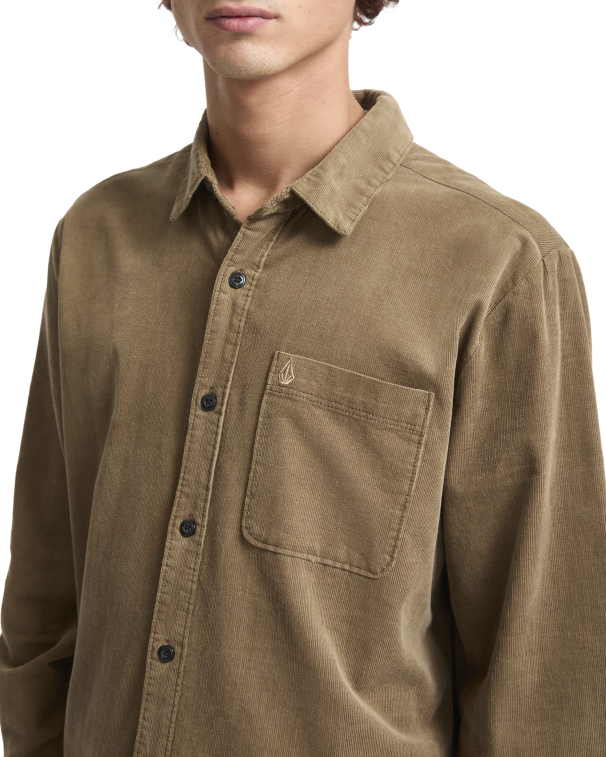 Volcom Zander Shirt camisa manga larga hombre detail 3 | Teak