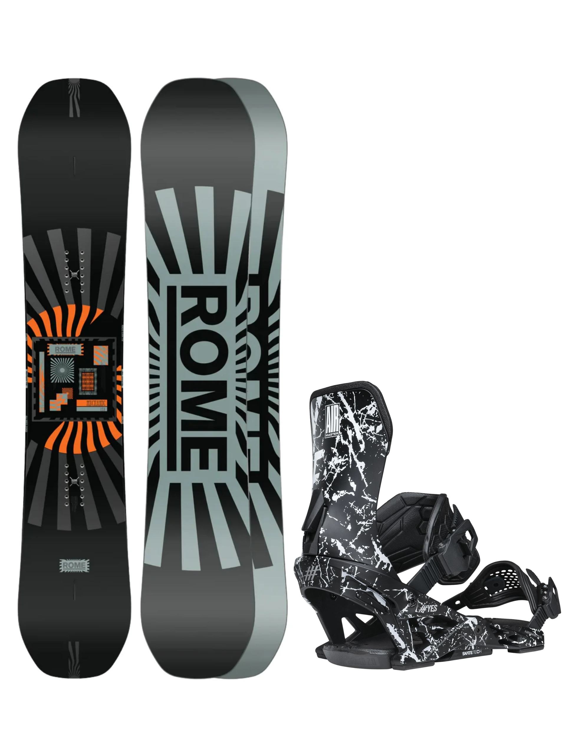 2017 rome mechanic snowboard Pack 157 Wide + Yes Airmaster L (43-46) mountain binding Reels model:BGMQ20000-H Coastal SV TW Casting tiedye