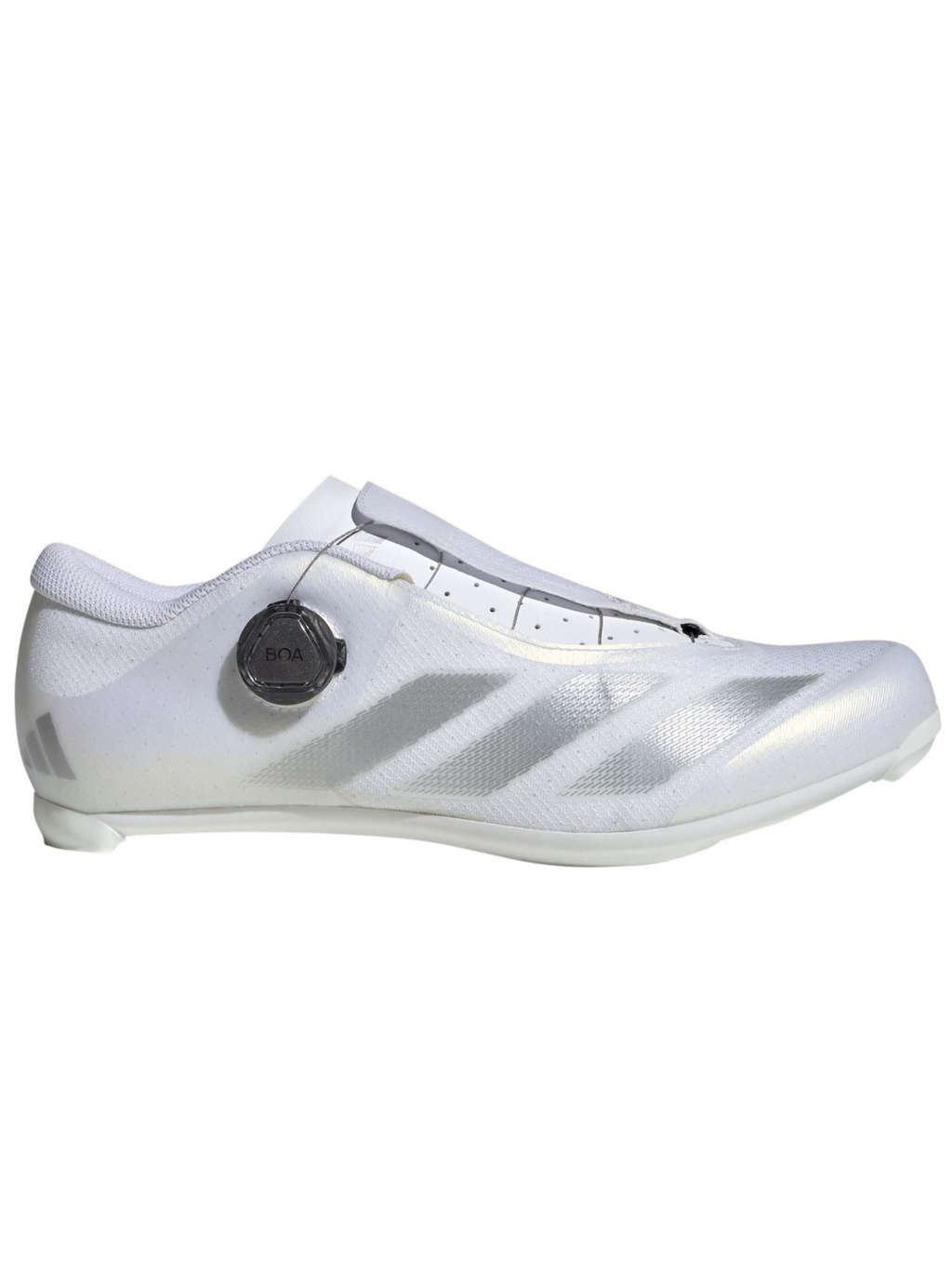 Adidas Tempo 3 Stripes BOA Rennradschuhe | Wolkenweiß / Silbermetallic / Kernschwarz