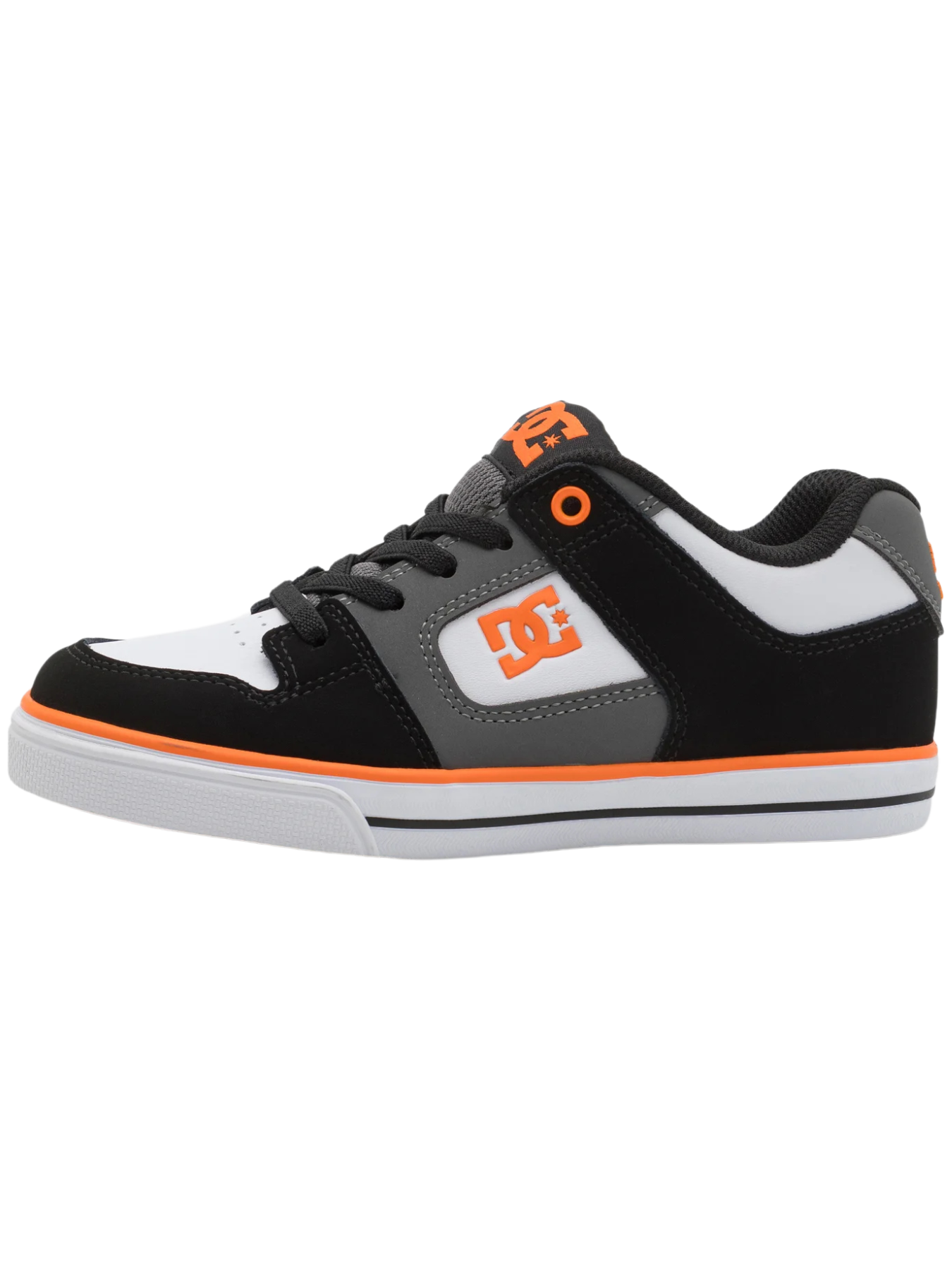 DC Shoes Pure Elastic Kinder-Sneaker – Schwarz/Weiß/Grau/Orange