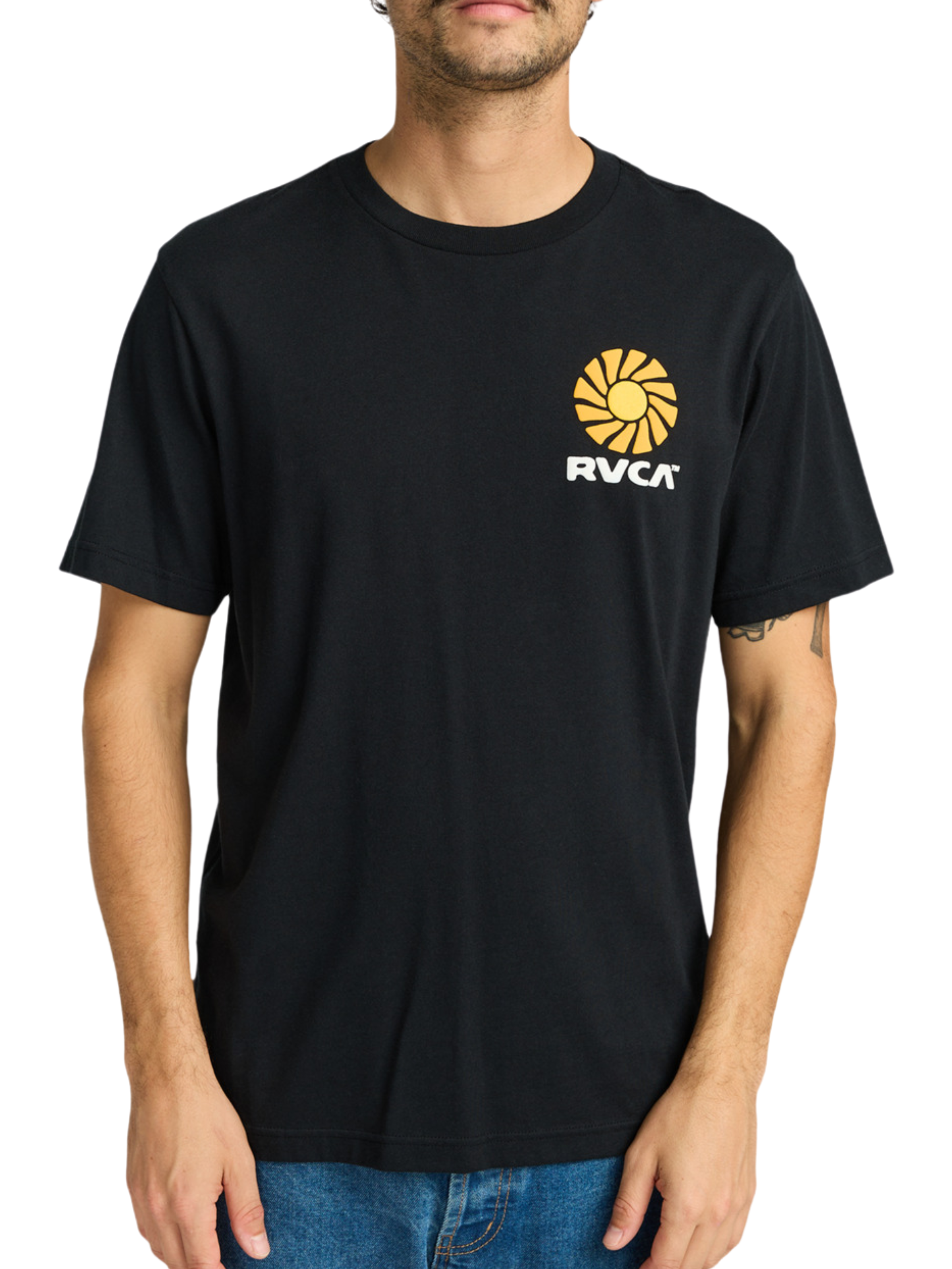 Camiseta Rvca Skateboards Sun Phase - Black