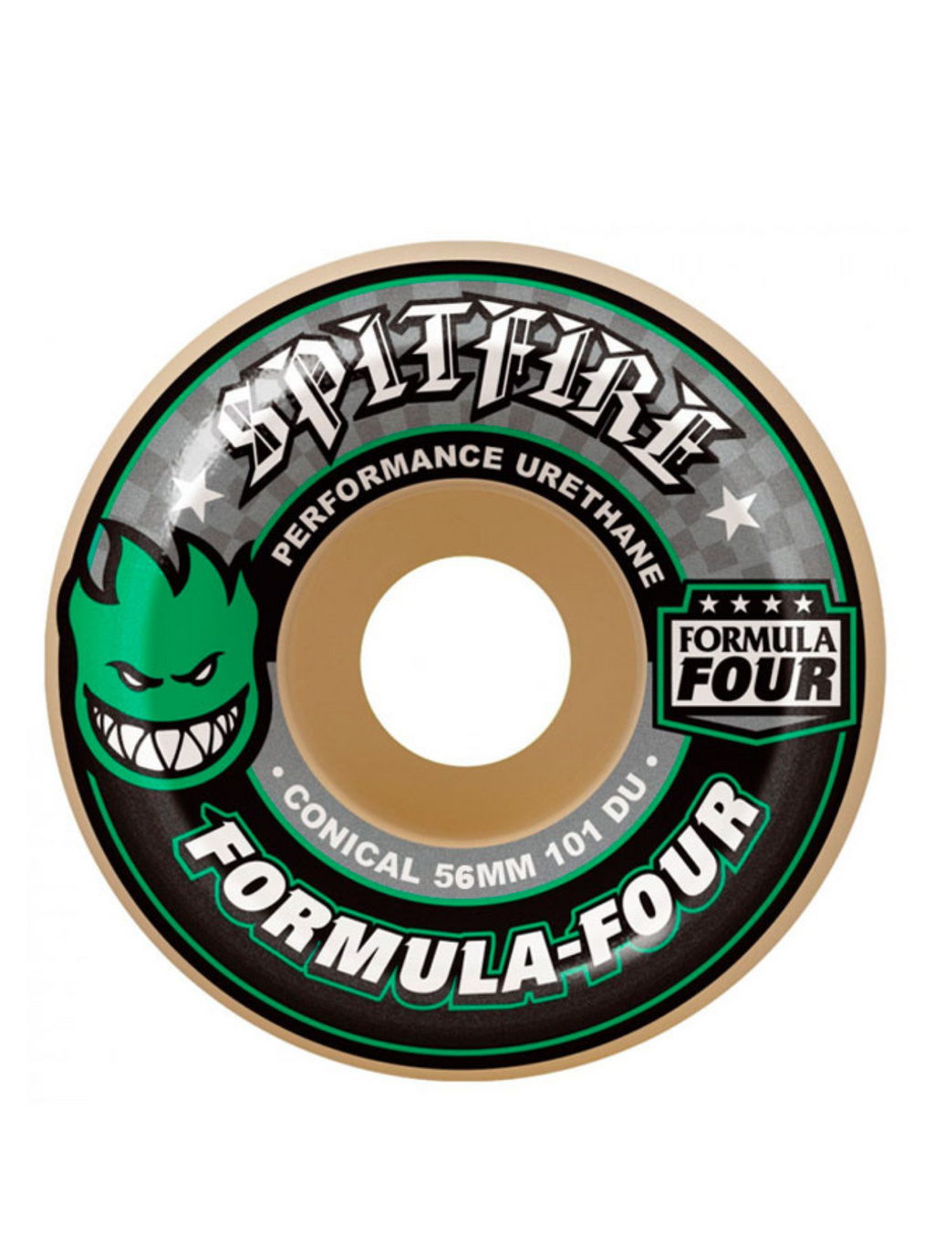 Ruote da skate Spitfire F4 Conical Green Print 101A - 56 mm