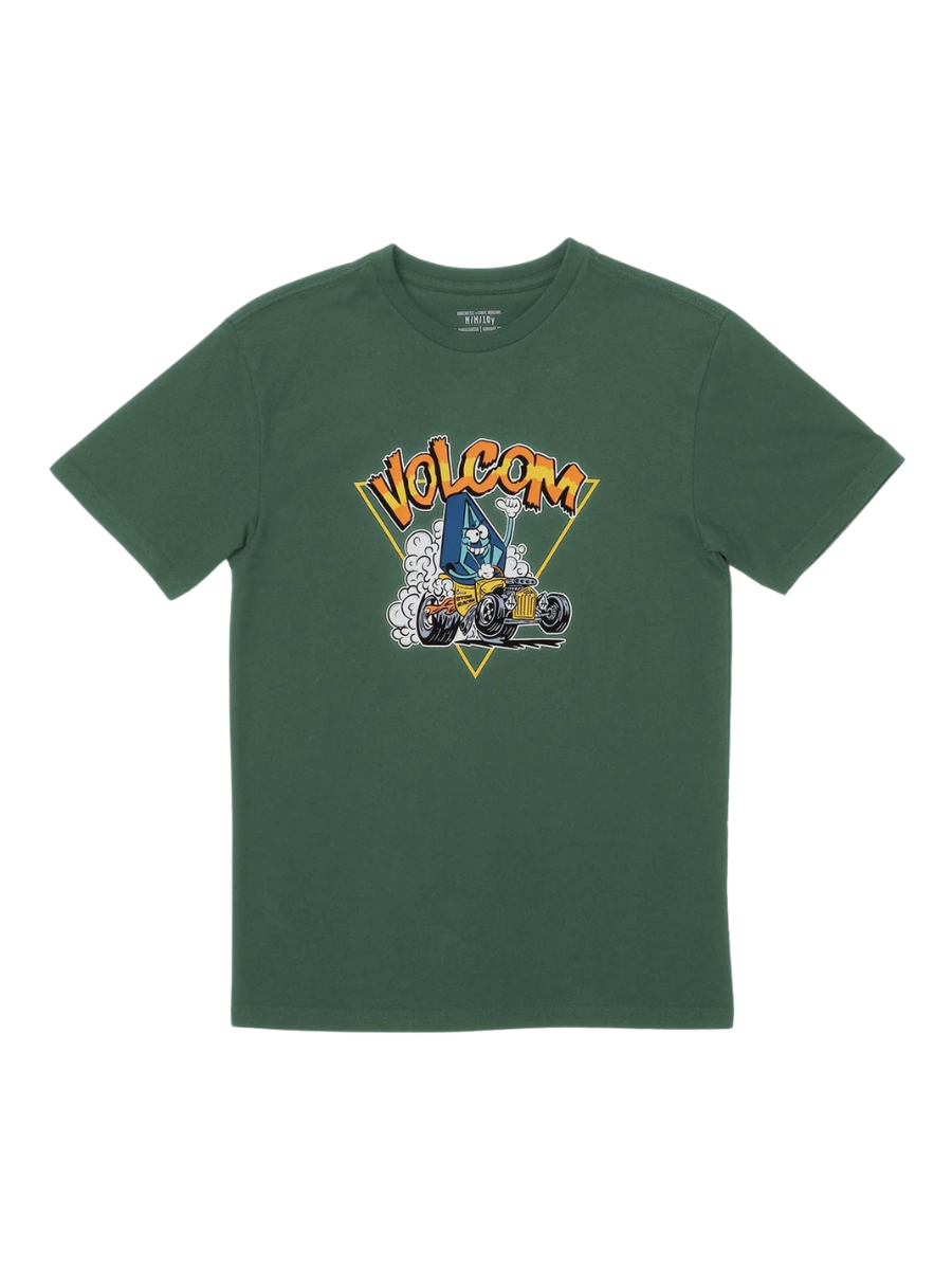 Camiseta infantil Volcom Hot Rodder - Verde abeto