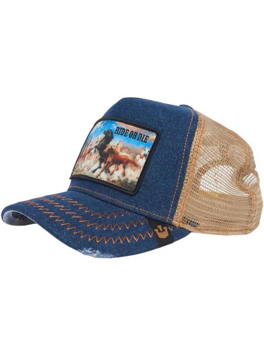 produits les plus vendus | Casquette Goorin Bros Ride or Die (Horse) - Bleu Denim / Beige