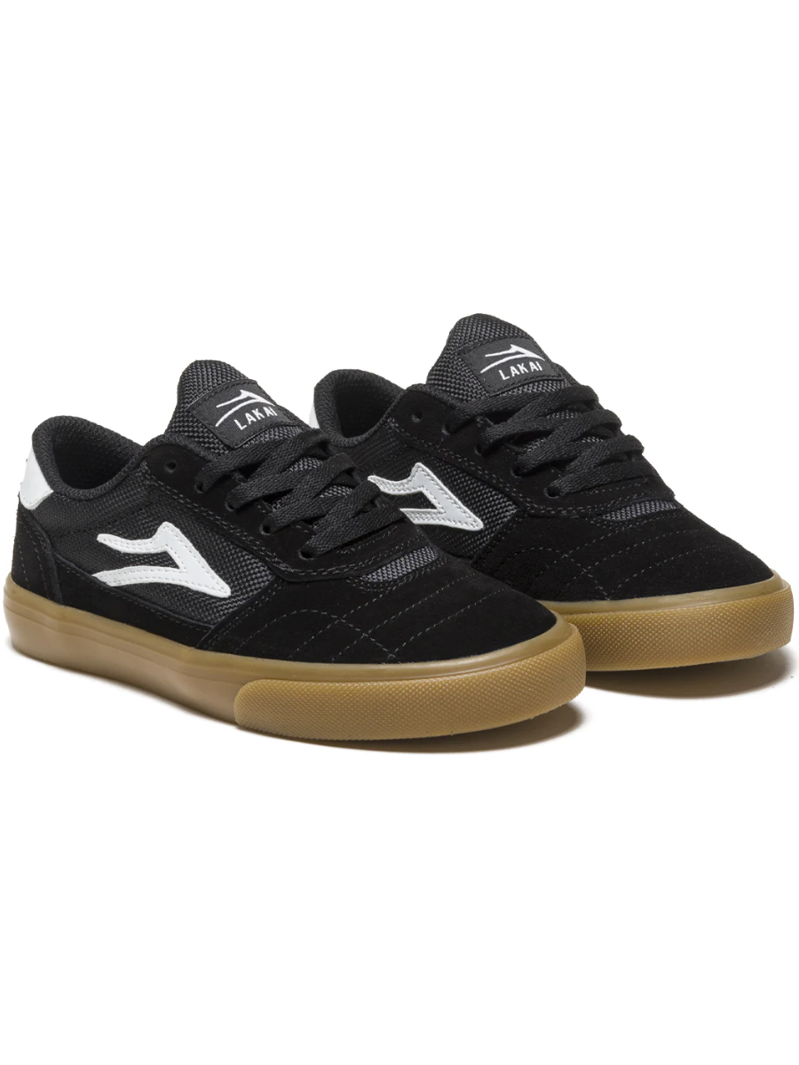 Tênis infantil Lakai Cambridge - Preto/Camurça Gum