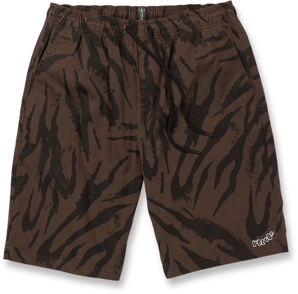 Volcom Outer Spaced Short 21 elastic waist short hombre | Dark Brown