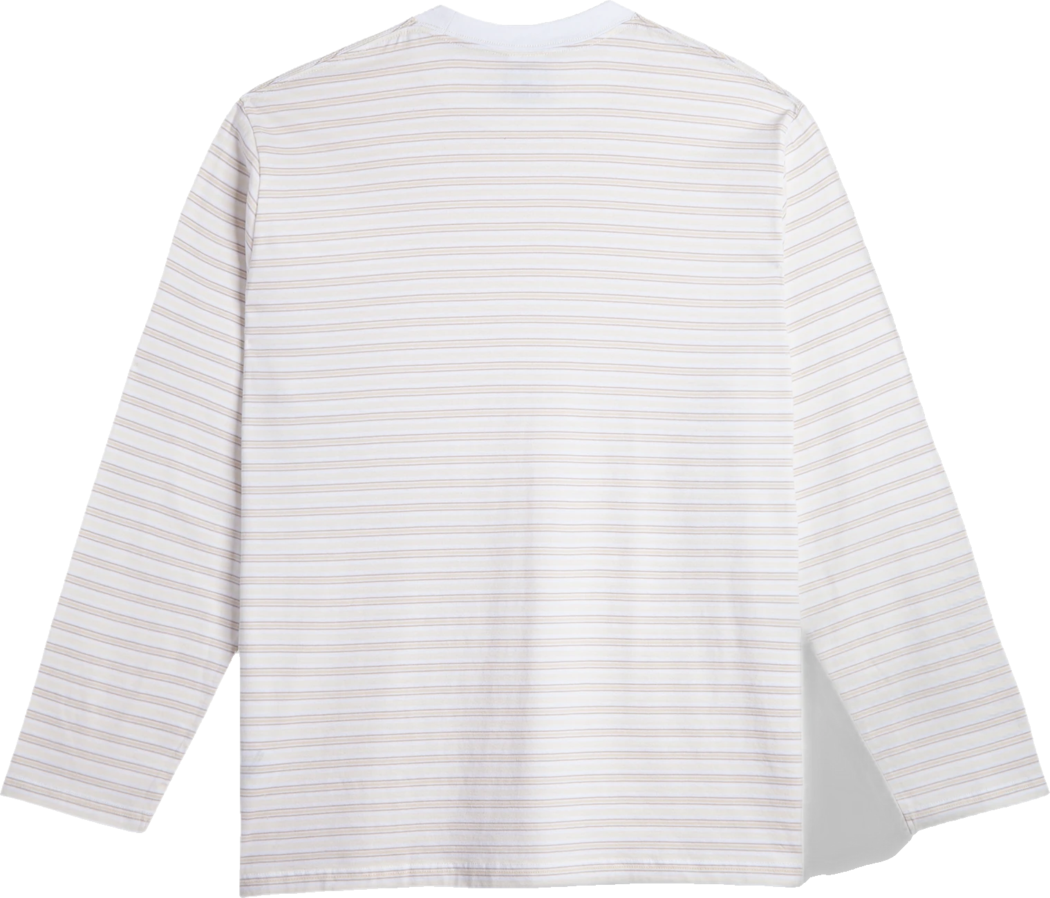 Polar Skate Co. Polar Skate Co. Steve LS Tee | Stripe - White/Taupe camiseta manga larga hombre detail 1 | White/Taupe
