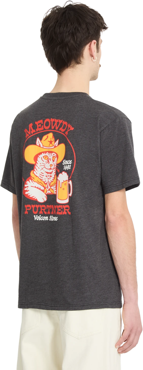 Volcom MEOWDY HTH SST camiseta manga corta hombre detail 1 | Heather Black