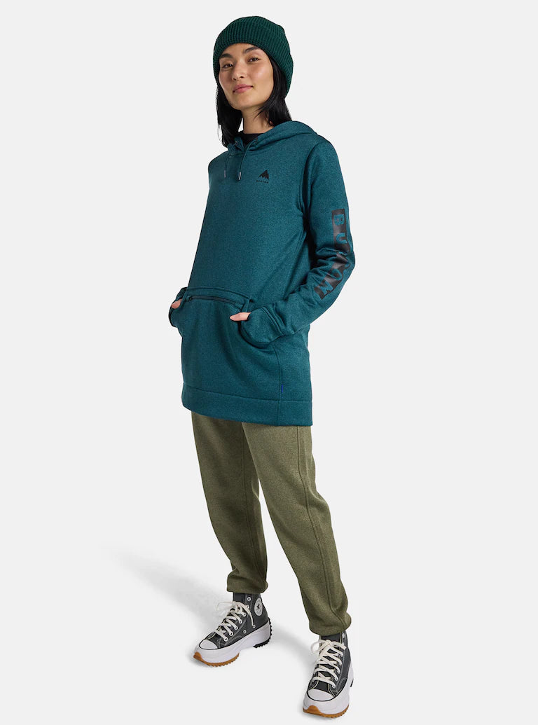 Burton Oak Long Pullover Hoodie Deep Emerald Heather