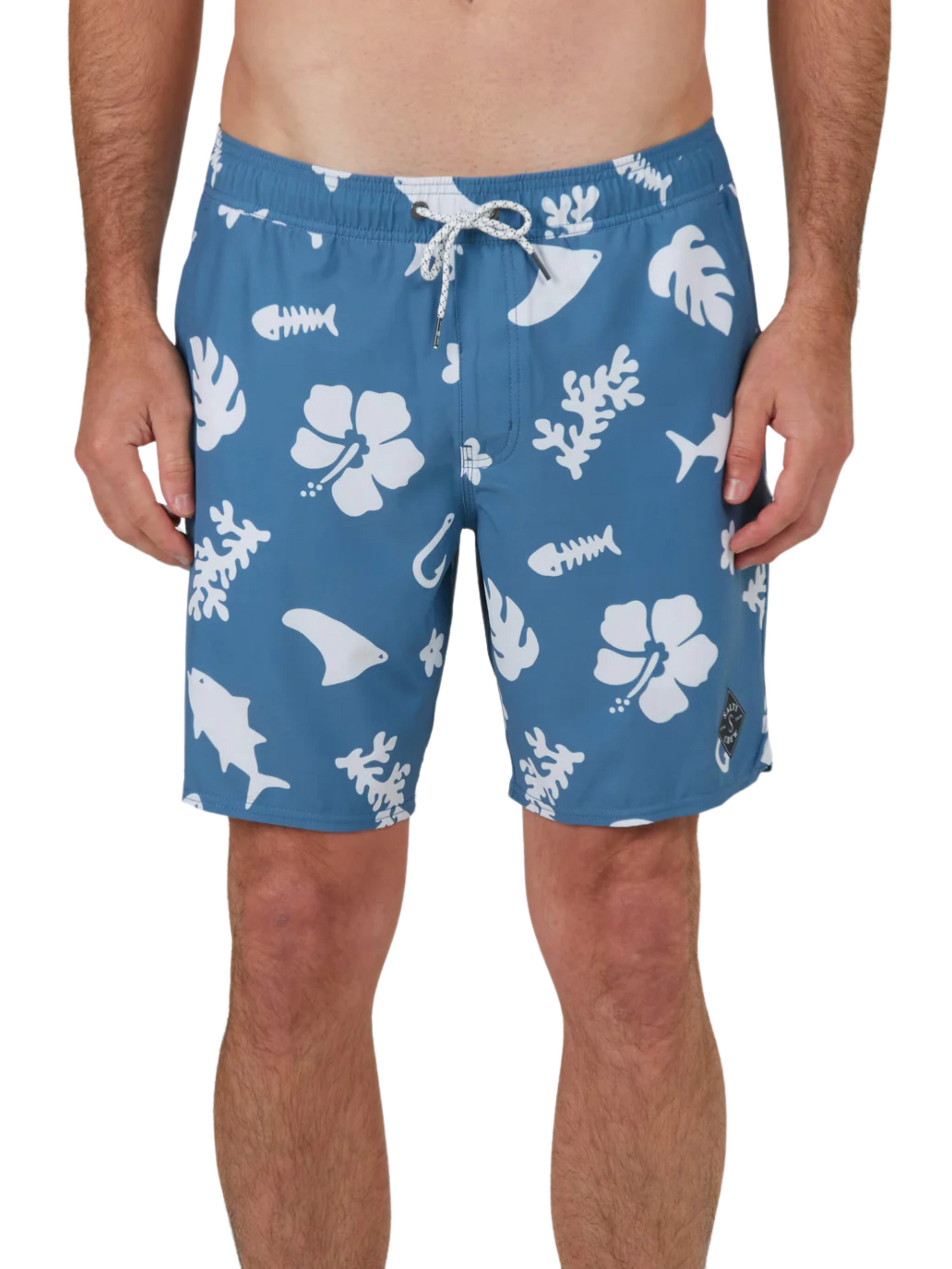 Salty Crew Lowtide Elastic Badehose Schiefer/Wei 