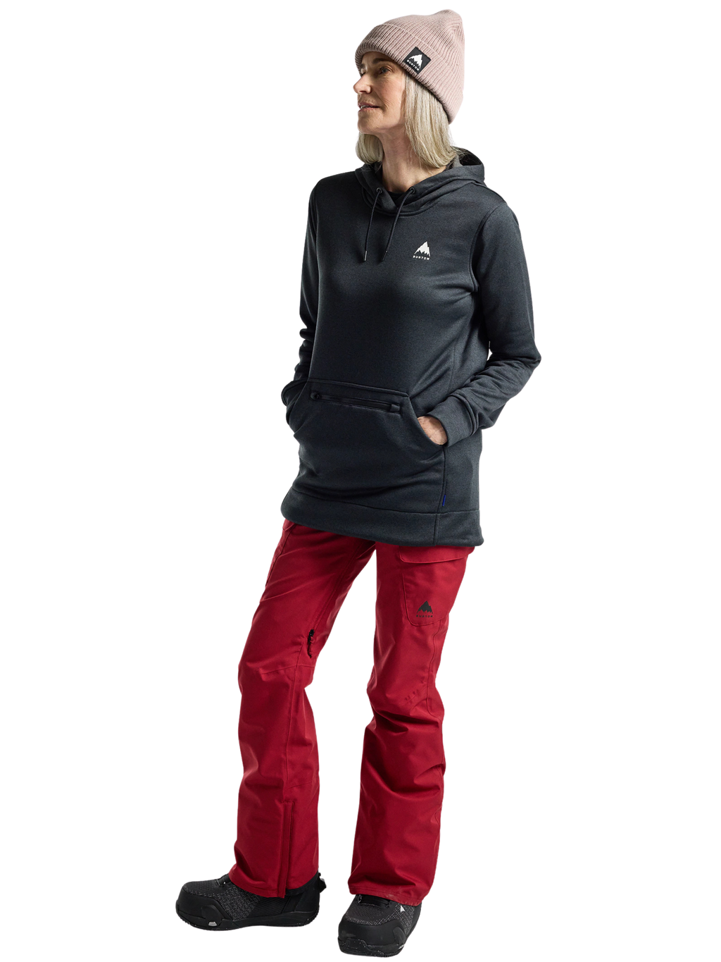 Sudadera larga Burton Oak Long Pullover Hoodie para mujer | True Black Heather