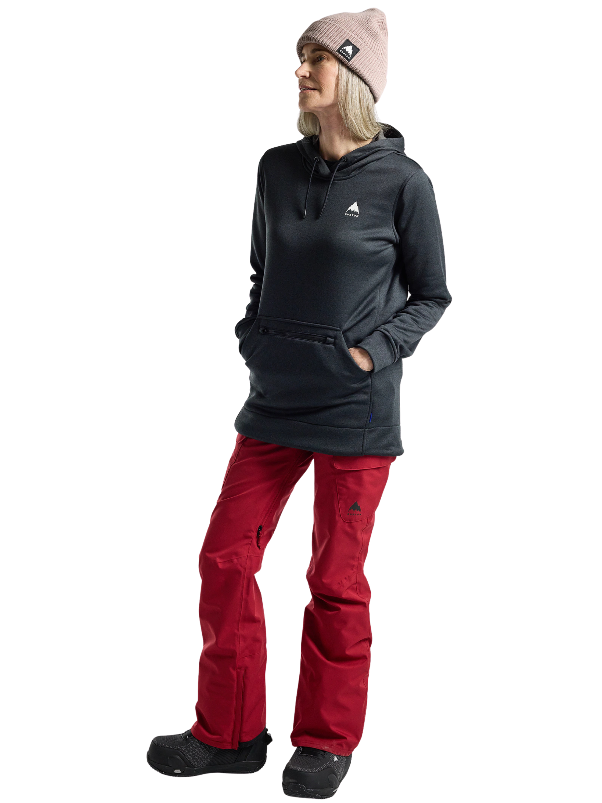 Sudadera larga Burton Oak Long Pullover Hoodie para mujer | True Black Heather