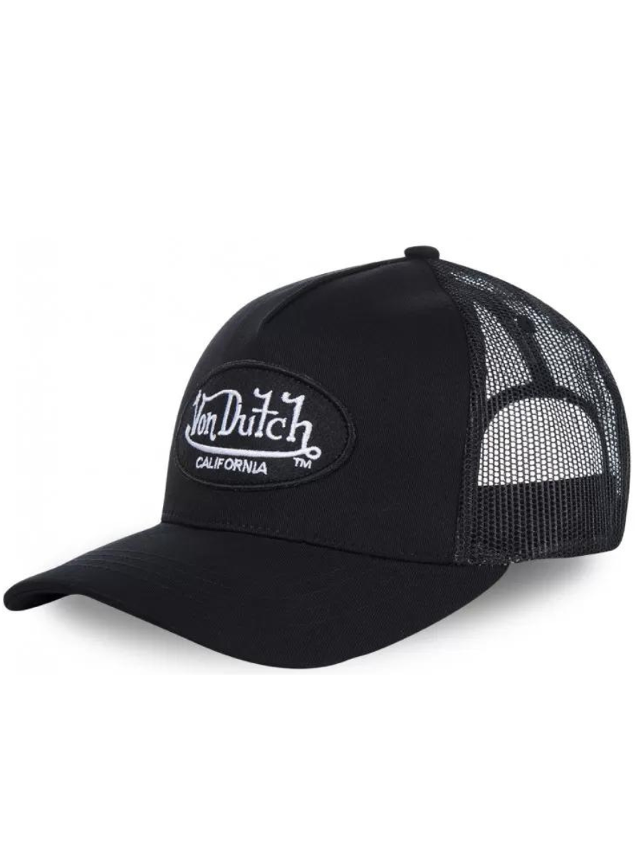 Boné de beisebol preto Von Dutch Lofb California com malha