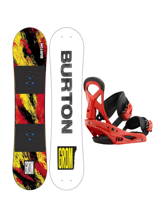 Boy's snowboard pack: Burton Grom 130 board + Burton Mission Small binding (34-38)