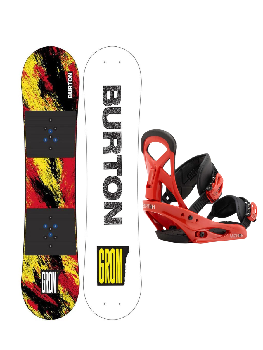 Boy's snowboard pack: Burton Grom 110 board + Burton Mission Small binding (34-38)