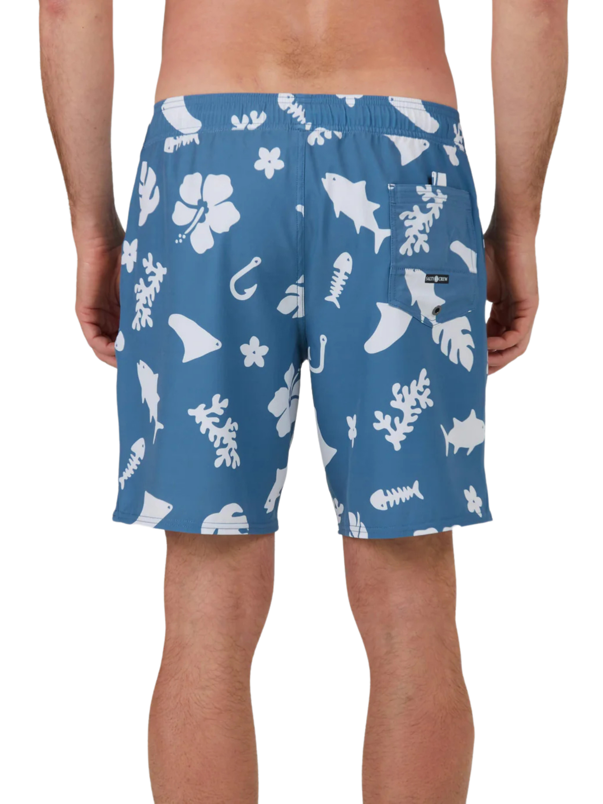Salty Crew Lowtide Elastic Badehose Schiefer/Wei 