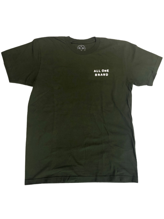 Products | Camiseta All One Face Back Print - Olive / White