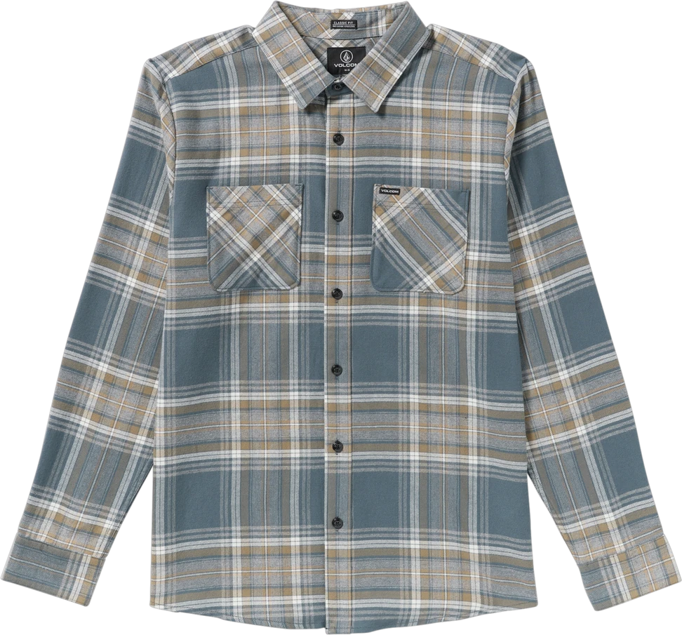 Volcom Netastone Flannel Shirt camisa manga larga hombre detail 5 | Dark Slate