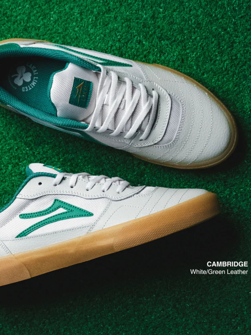 Lakai Cambridge Sneakers White Green Leather - Main Image