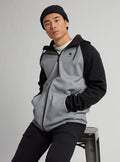 Sudadera Burton Crown Weatherproof Full-Zip Fleece Gray Heather  True Black