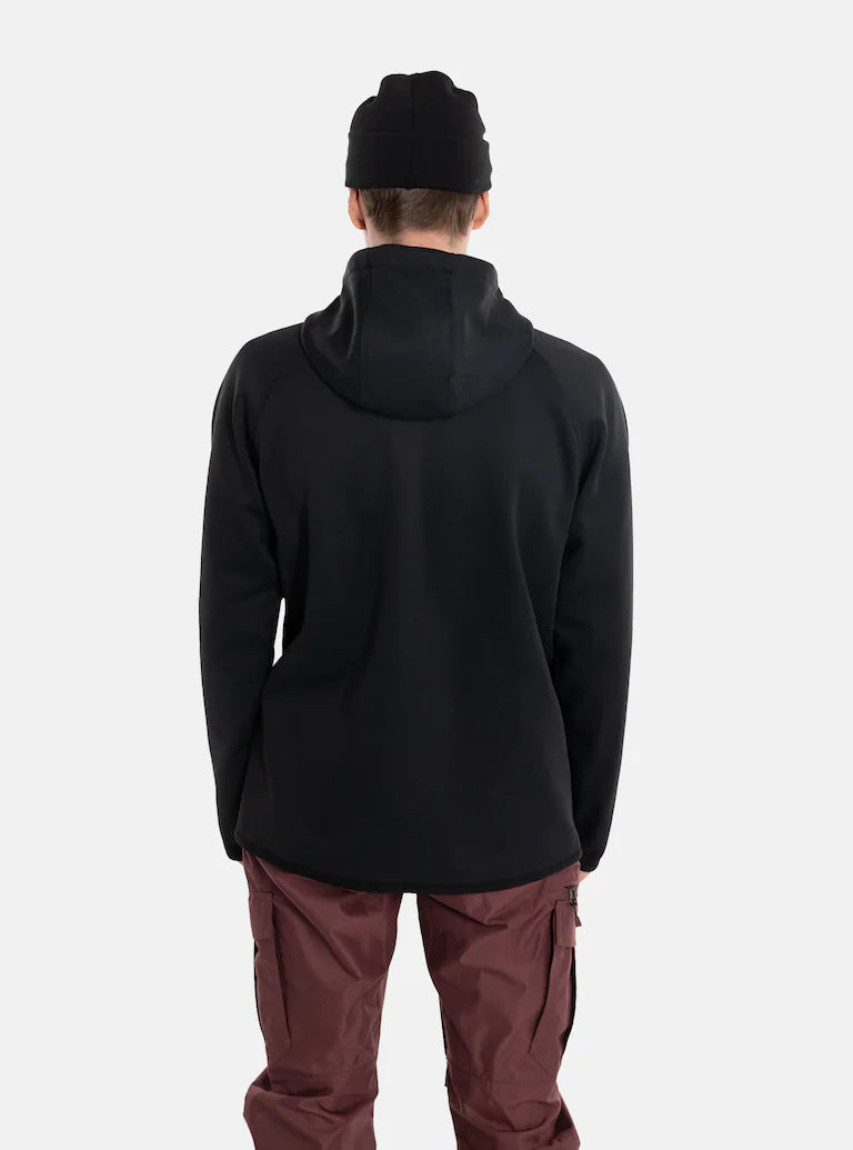 Burton Crown Wetterfestes Fleece-Sweatshirt mit durchgehendem Reißverschluss, True Black