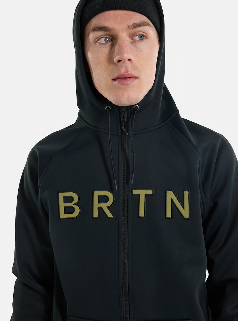 Burton Crown Wetterfestes Fleece-Sweatshirt mit durchgehendem Reißverschluss, True Black