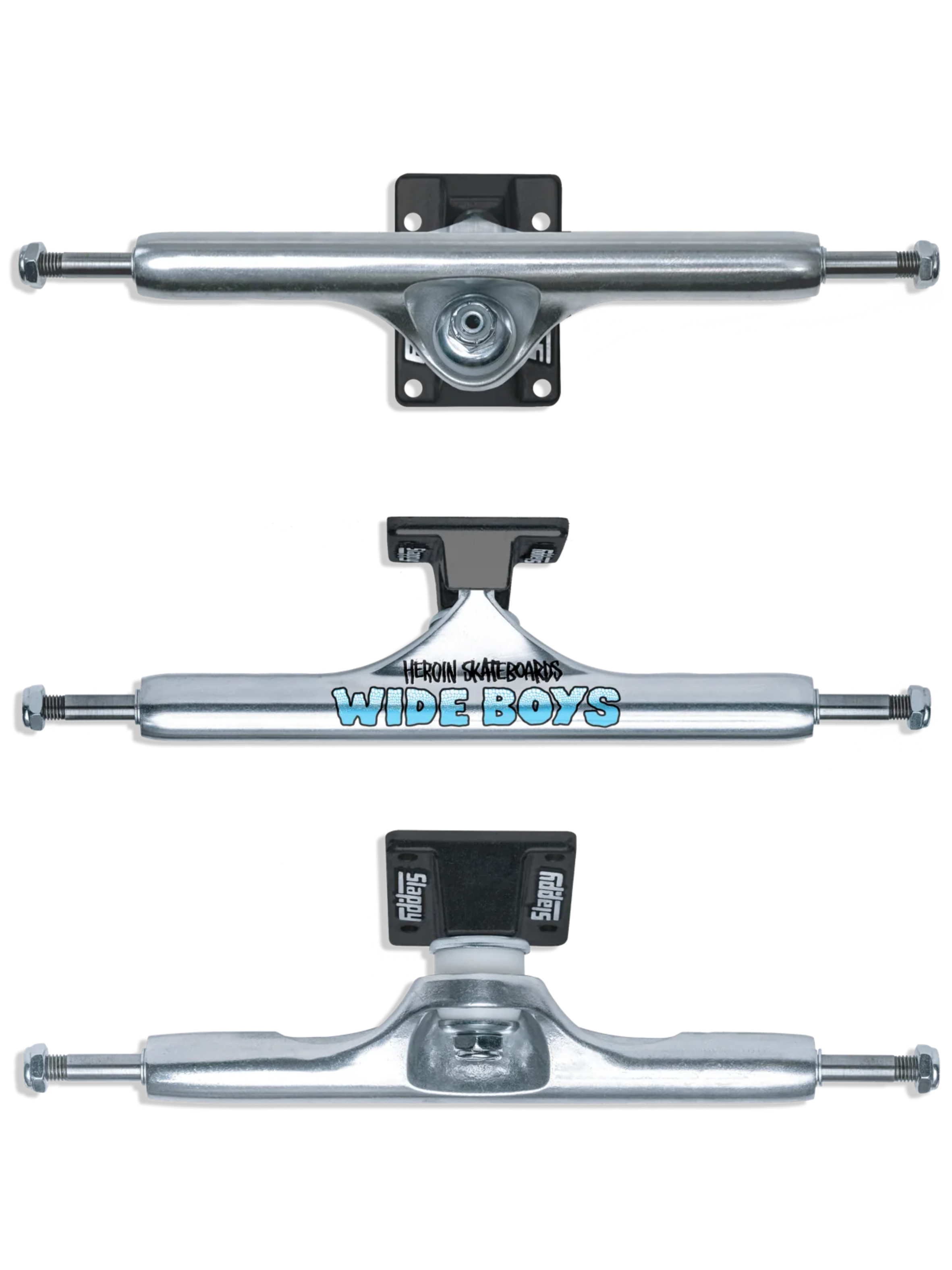 Trucks de Skate ST1 Hollow Wide Boy 11.0 Polished/Black (Lot de 2)
