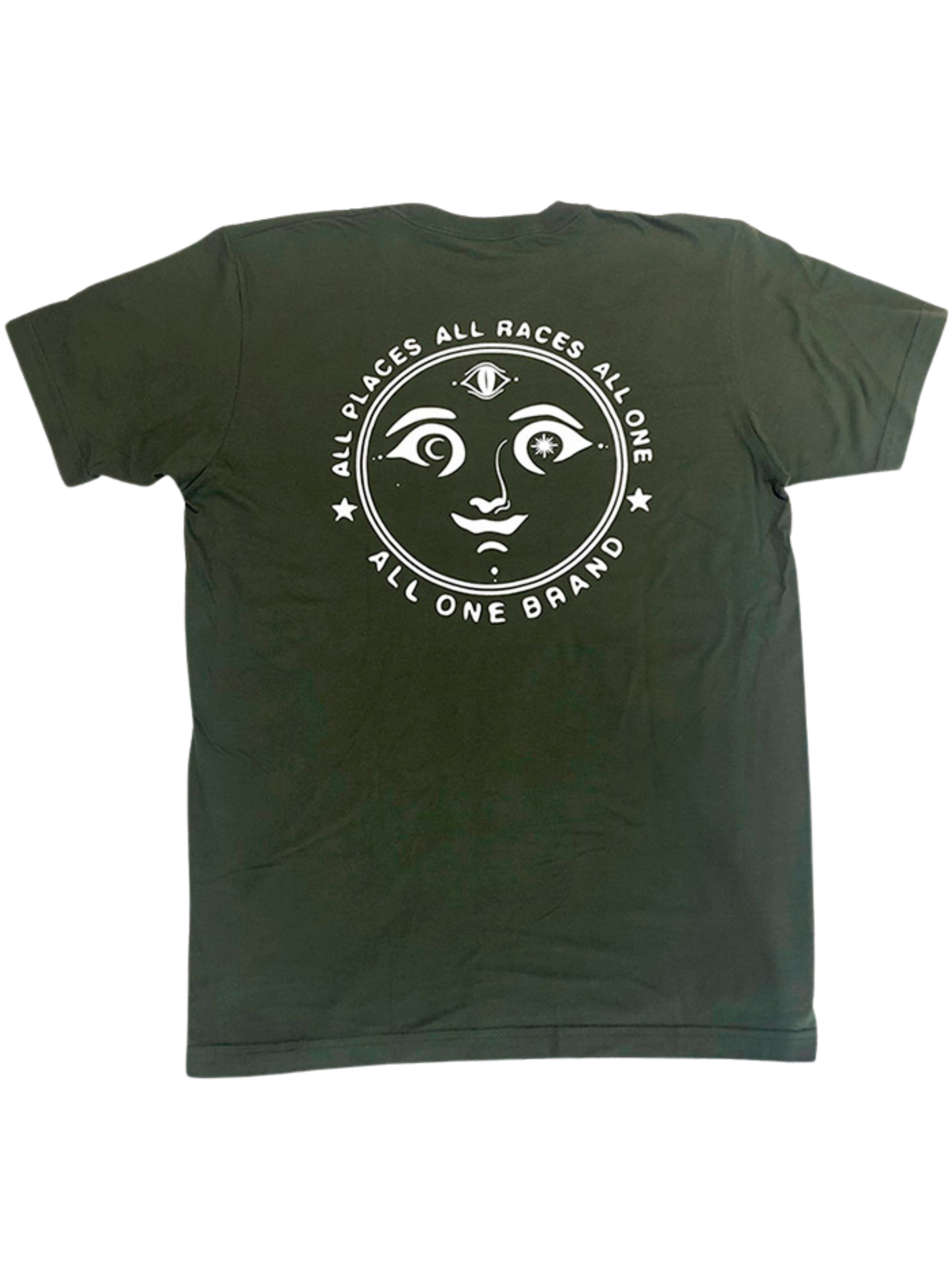 Camiseta All One Face Back Print - Olive / White | Best selling products | Collection_Zalando | Men's short sleeve t-shirts | Men's T-shirts | Stock Steals | surfdevils.com