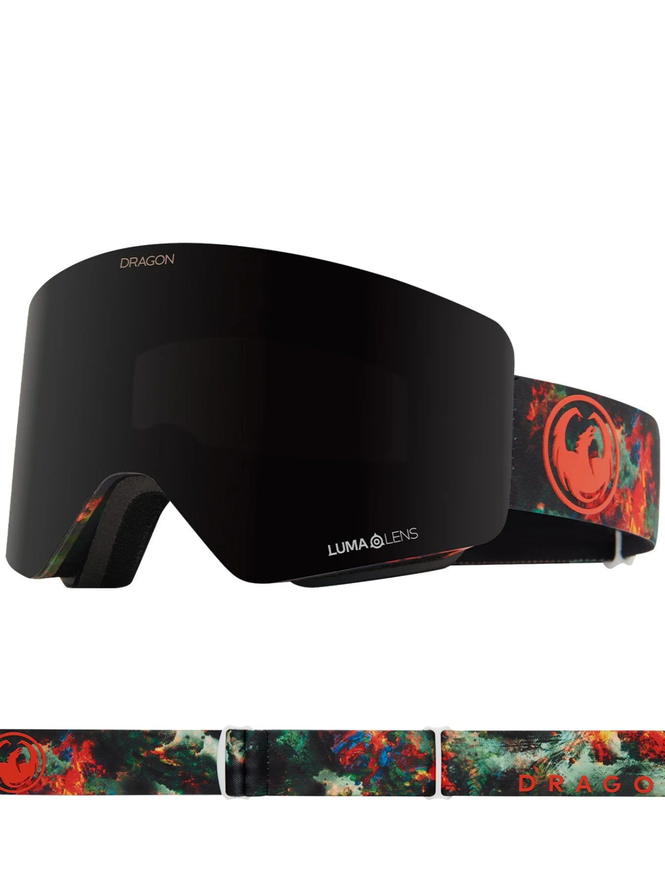 Óculos de neve Dragon R1 OTG - Predator Lumalens Midnight e Lumalens Rose Lens