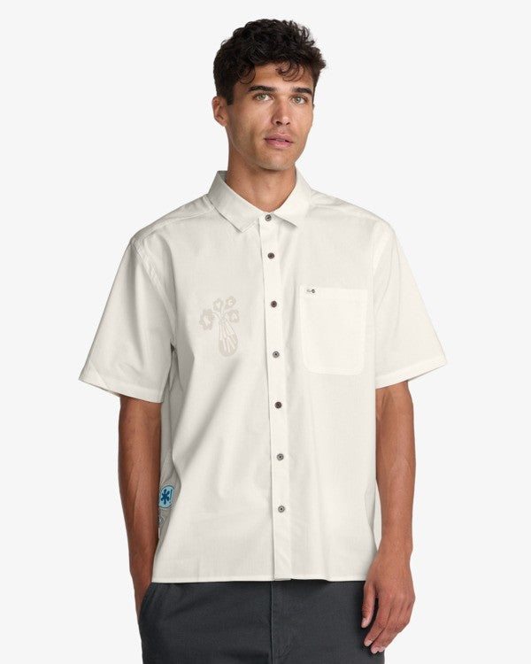 Rvca RVCA Alohana Camisa Manga Corta Beige Hombre camisas hombre | Beige