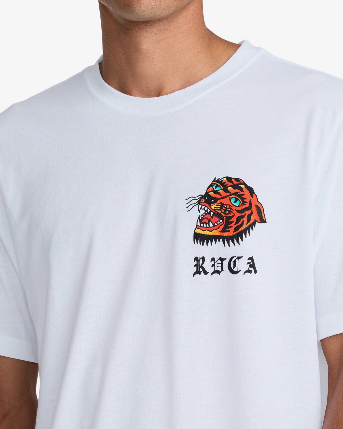 Rvca RVCA Kaleb Tiger Camiseta Blanco Hombre camiseta manga corta hombre detail 2 | Blanco