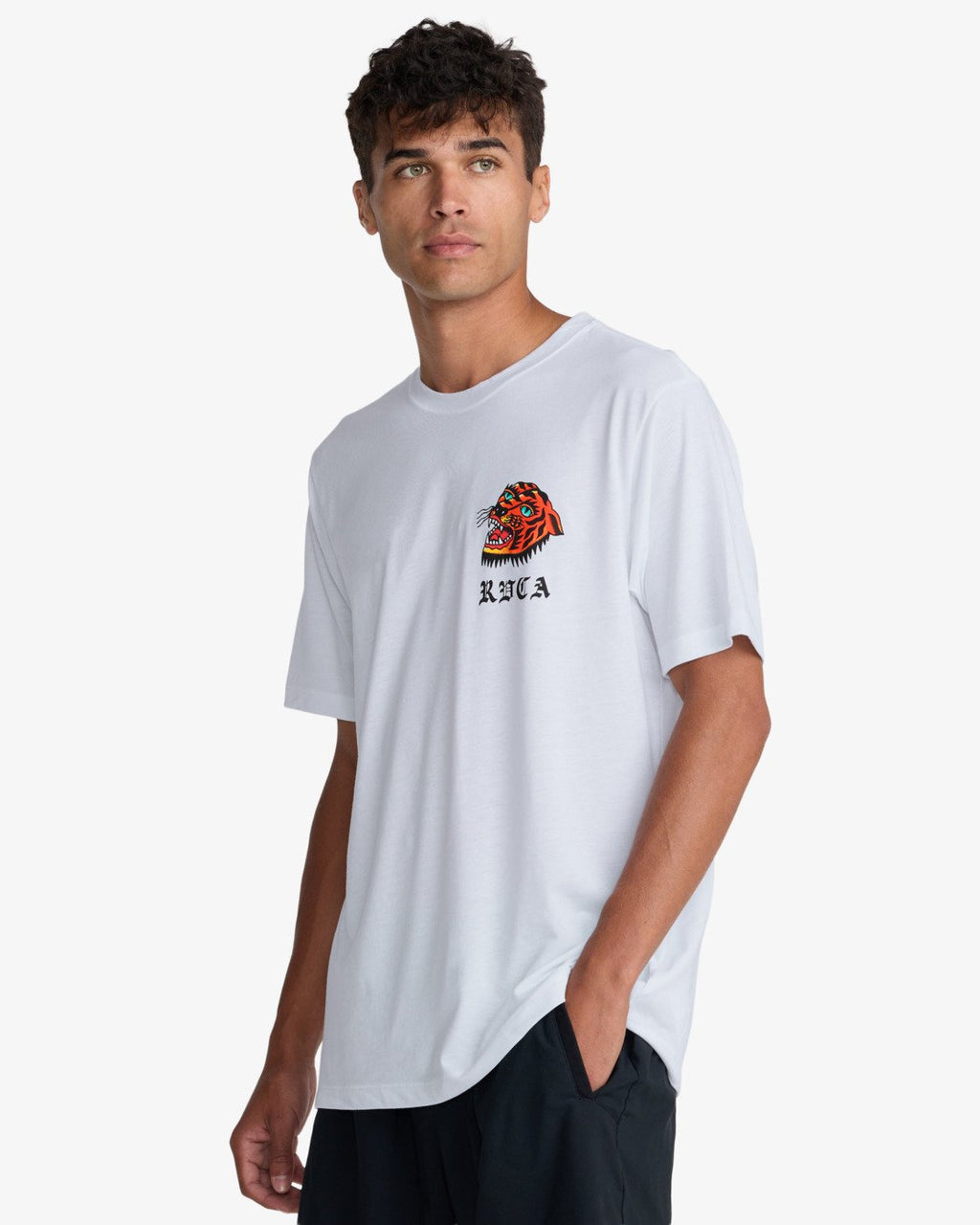 Rvca RVCA Kaleb Tiger Camiseta Blanco Hombre camiseta manga corta hombre detail 3 | Blanco