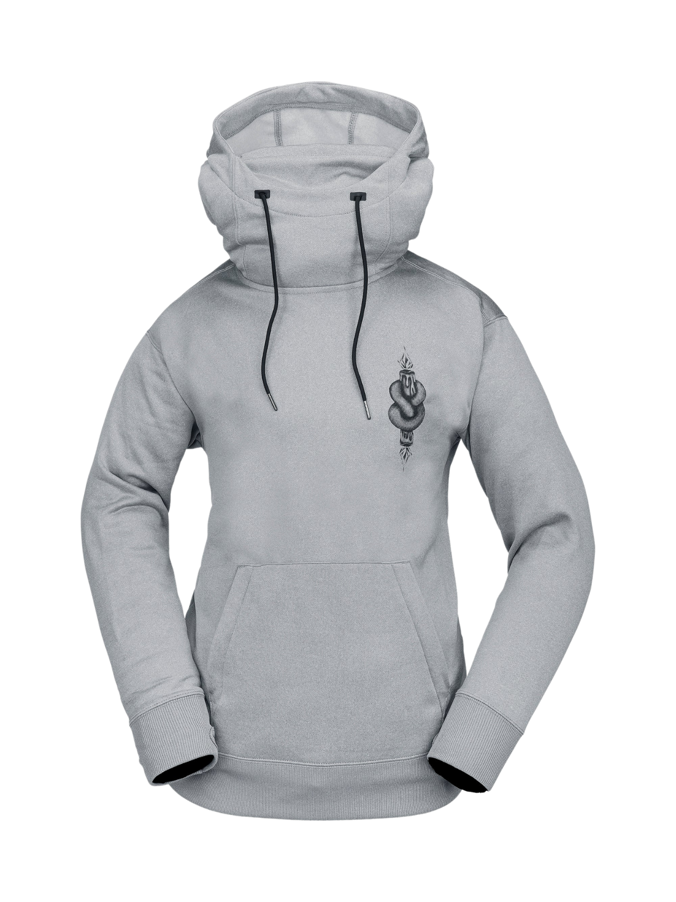 Felpa tecnica con cappuccio Volcom Riding Hydro da donna - Grigio erica