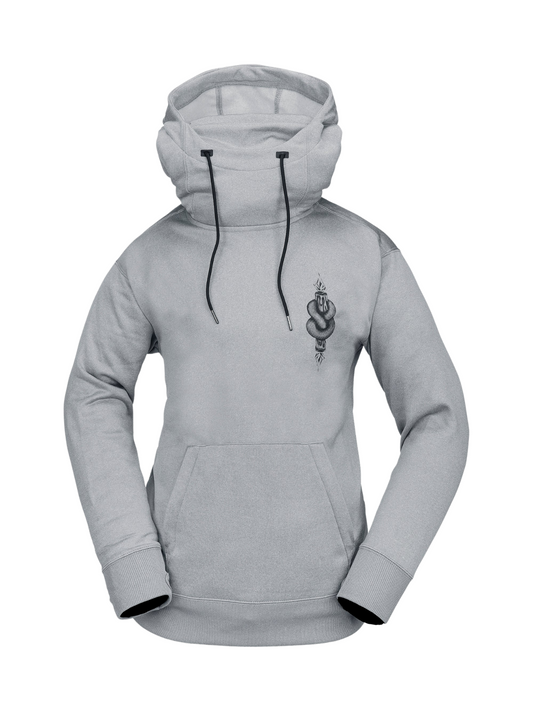 sweats de snowboard | Sweat à capuche technique pour femmes Volcom Riding Hydro - Heather Grey