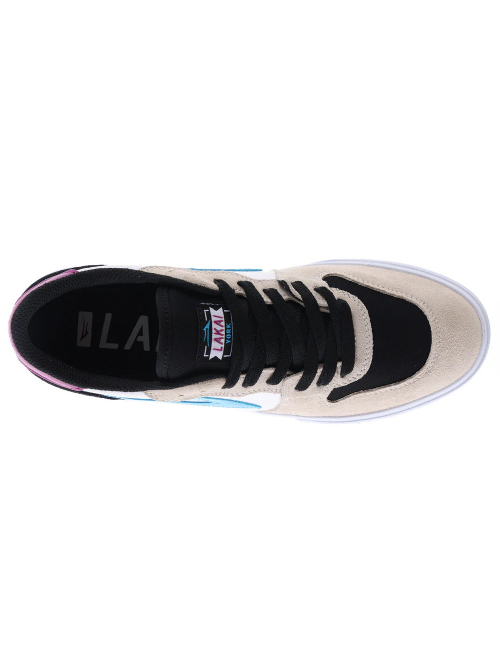 Lakai York Sneakers – Weiß/Schwarzes Wildleder