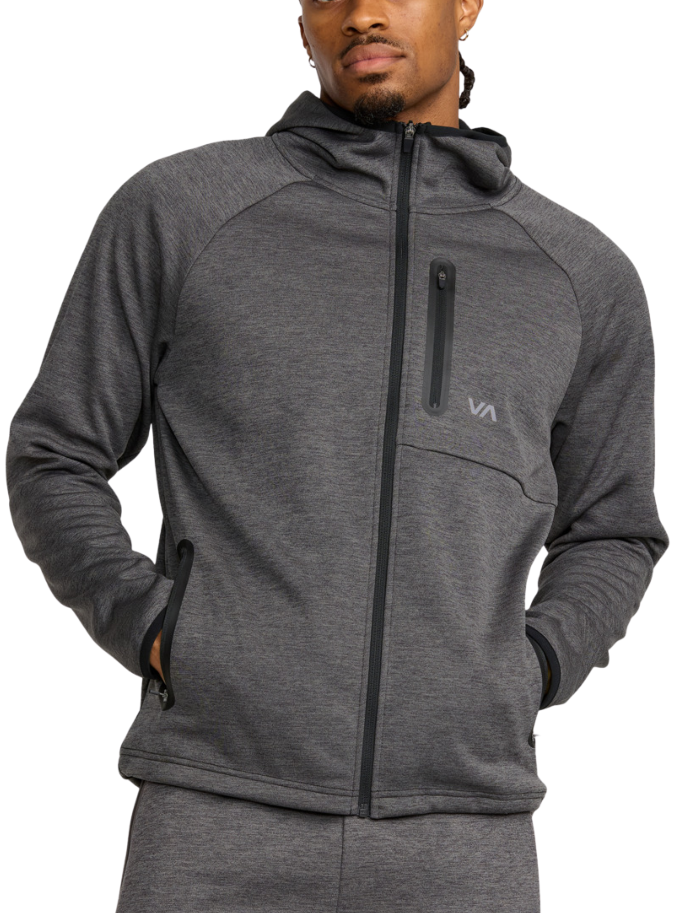 RVCA Balance Tech Fleece Hoodie | RVCA Black Heather