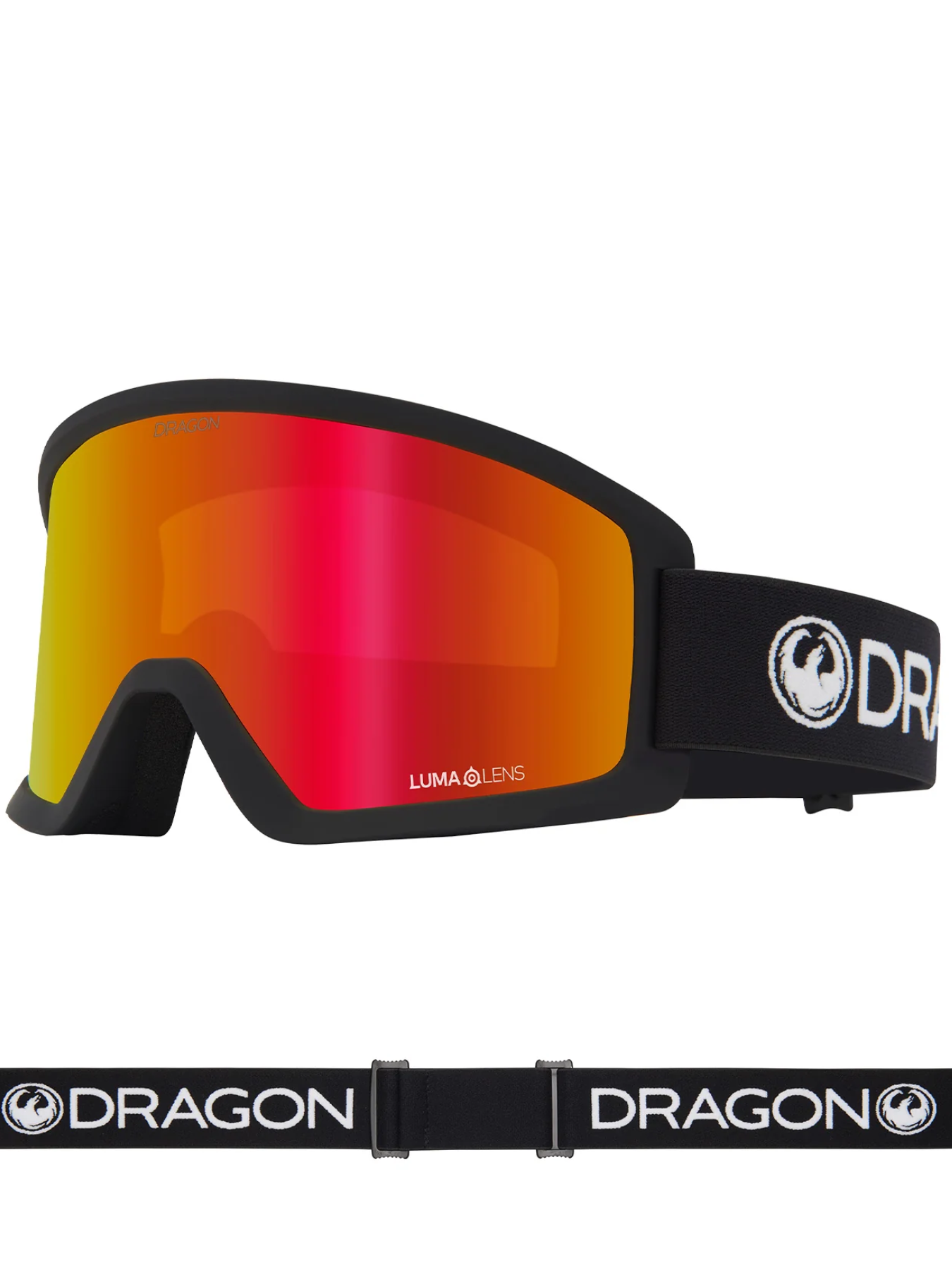 Óculos de neve Dragon DX3 L OTG - lente ionizada preta Lumalens vermelha