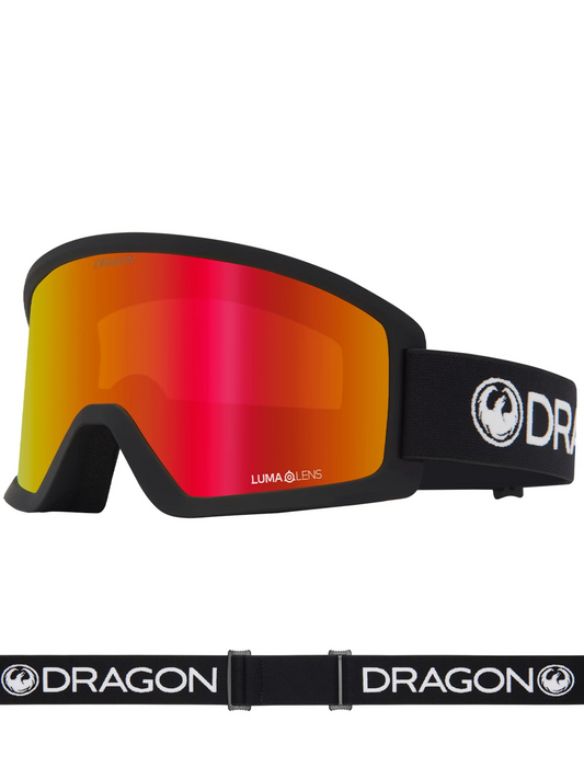 Gafas de snowboard | Gafas de ventisca Dragon DX3 L OTG - Black Lumalens Red Ionized Lens