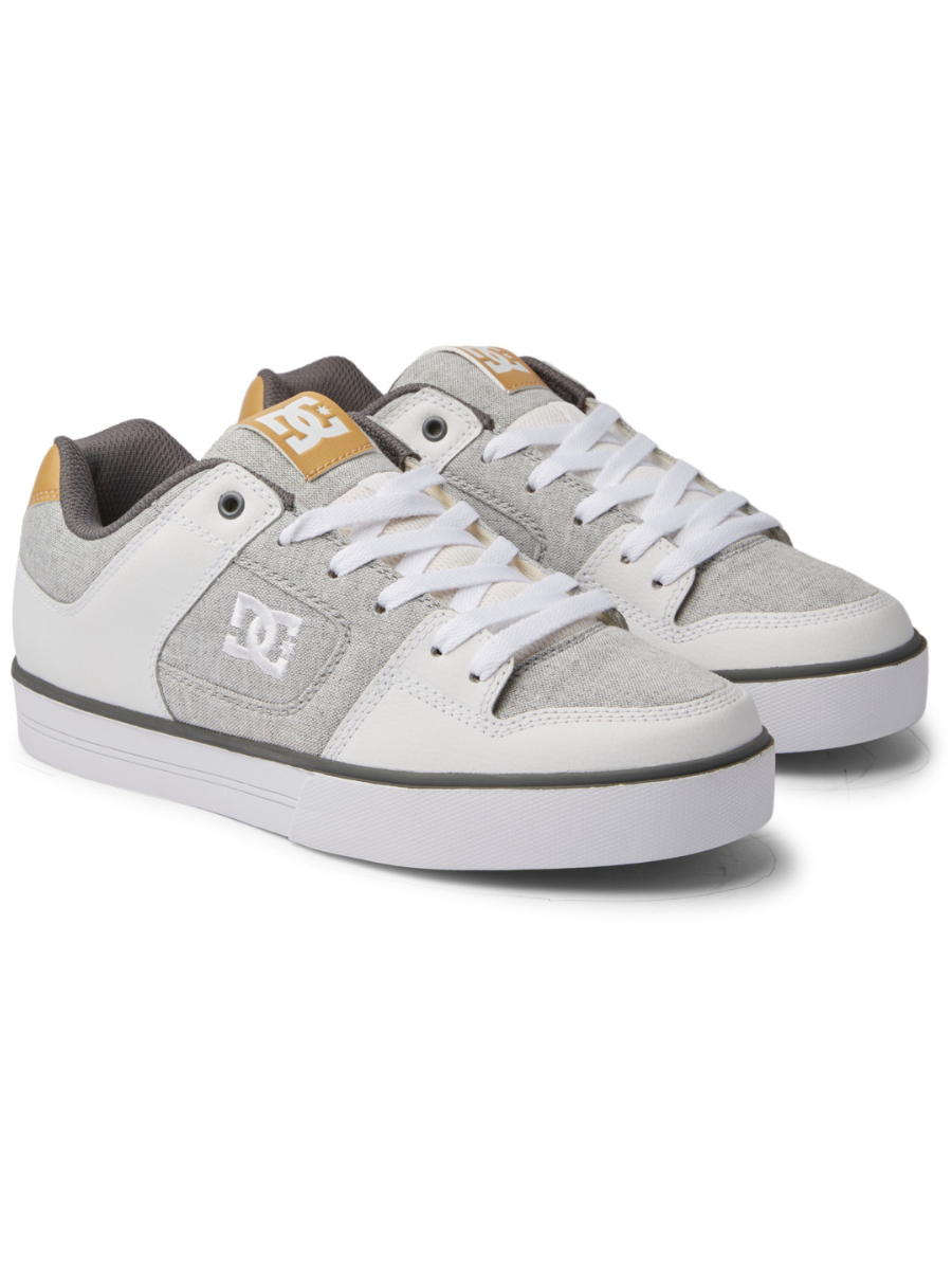 DC Shoes Tênis de skate Pure - Cinza/Branco/Cinza