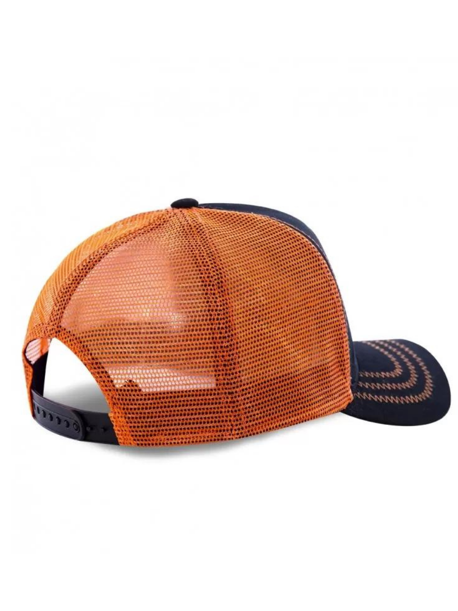 Boné Trucker Capslab x Dragon Ball Z (Goku Saiyen) - Preto/Laranja