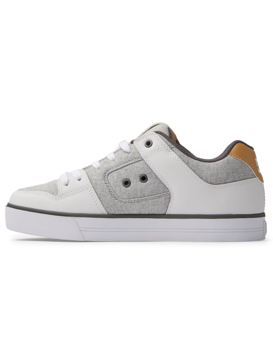 DC Shoes Tênis de skate Pure - Cinza/Branco/Cinza