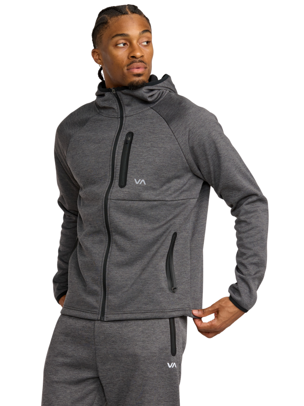RVCA Balance Tech Fleece Hoodie | RVCA Black Heather