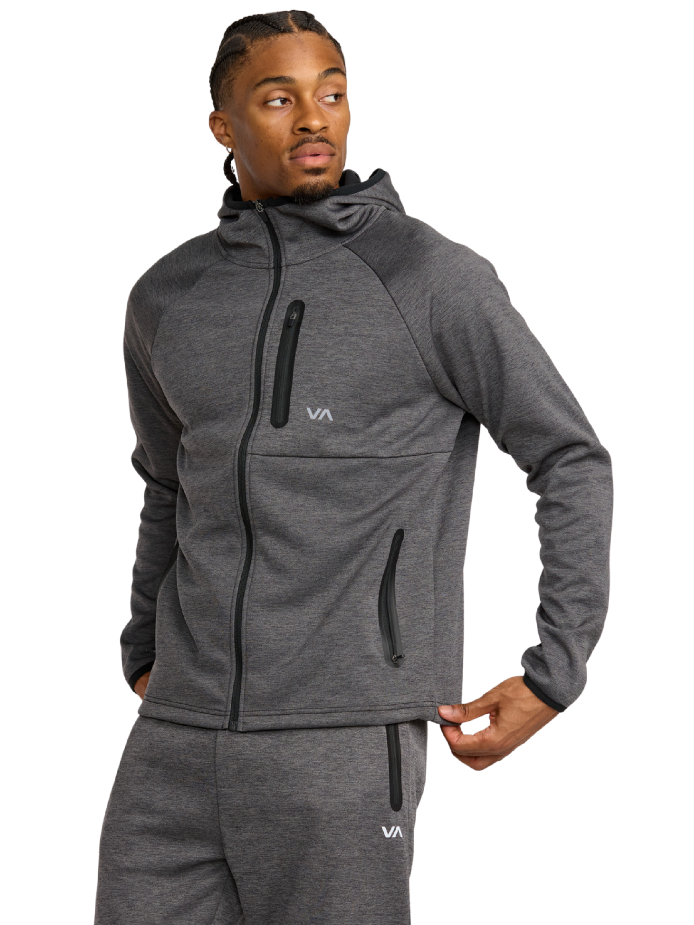 RVCA Balance Tech Fleece Hoodie | RVCA Black Heather