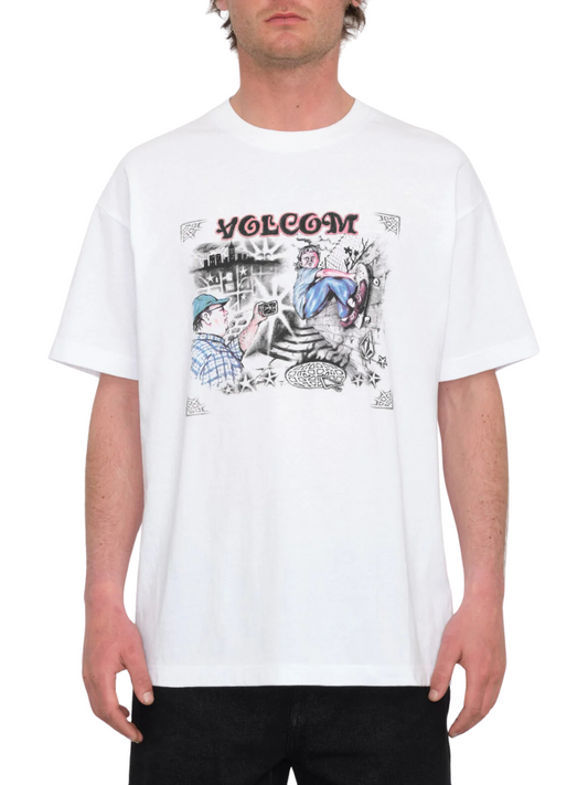 Kurzarm-T-Shirts für Herren | Volcom Street Keutchi T-Shirt – Weiß