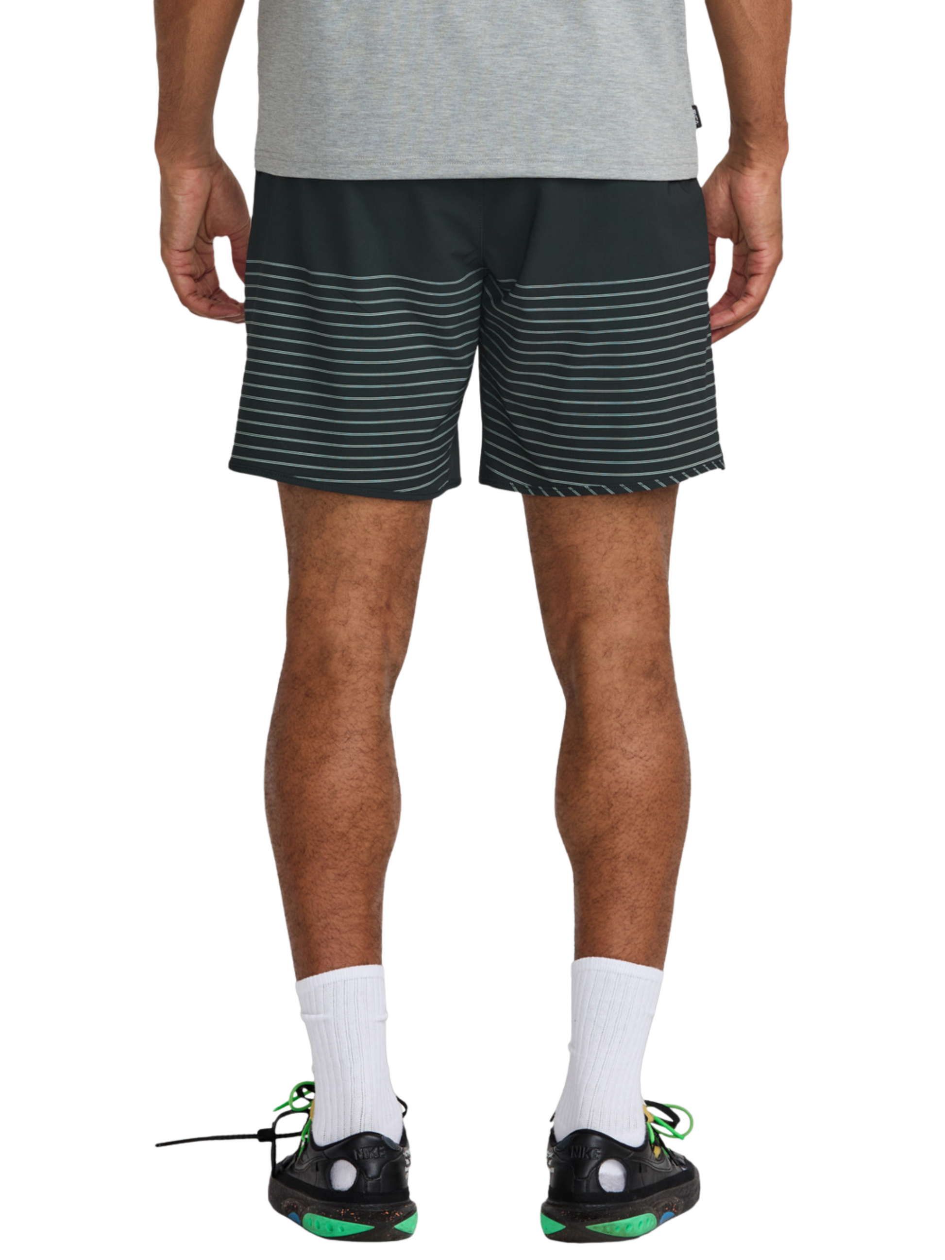 RVCA Yogger Stretch 17" Kurze Hose Schwarz gestreift