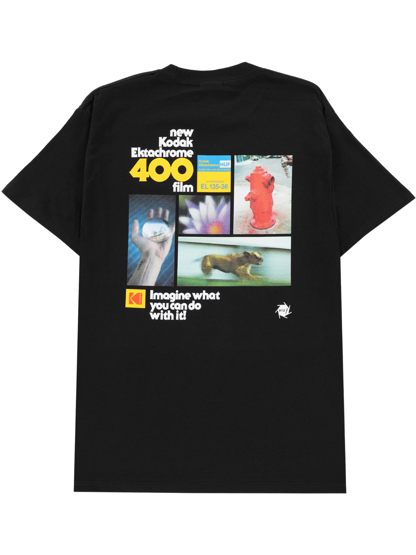 HUF x Kodak Imagine What Short Sleeve T-Shirt - Black | Best selling products | Collection_Zalando | HUF x KODAK | Men's short sleeve t-shirts | Men's T-shirts | Stock Steals | surfdevils.com