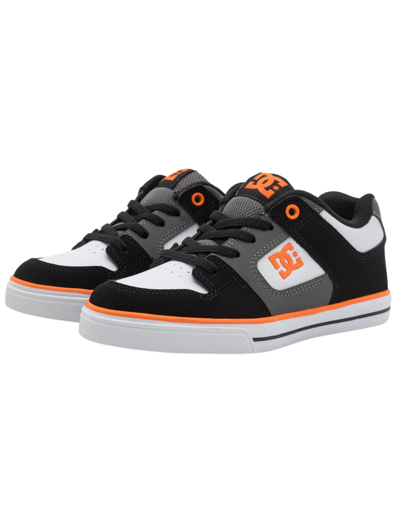 DC Shoes Pure Elastic Kinder-Sneaker – Schwarz/Weiß/Grau/Orange