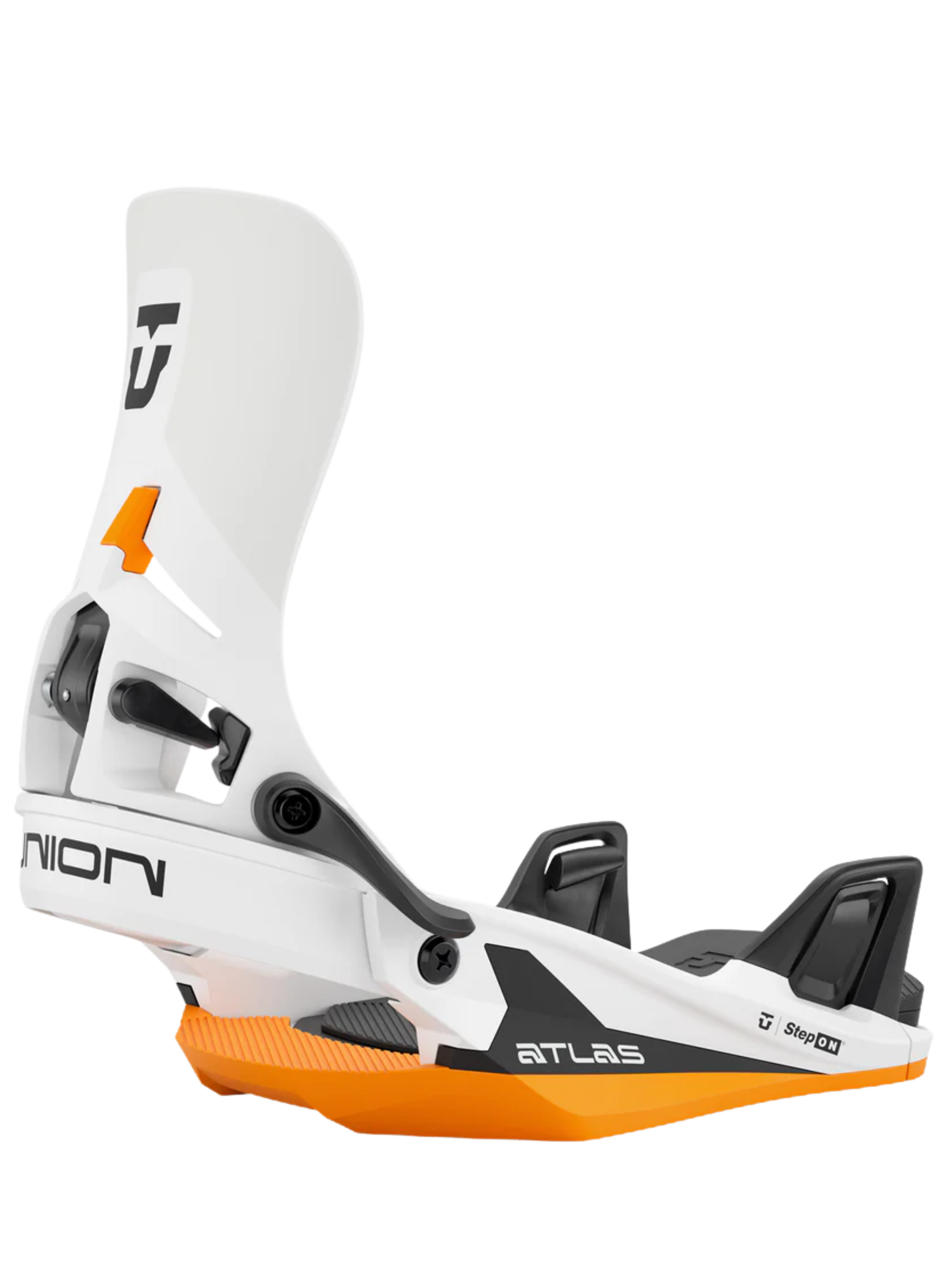 Union Atlas Step On® Men’s Snowboard Binding – White/Orange