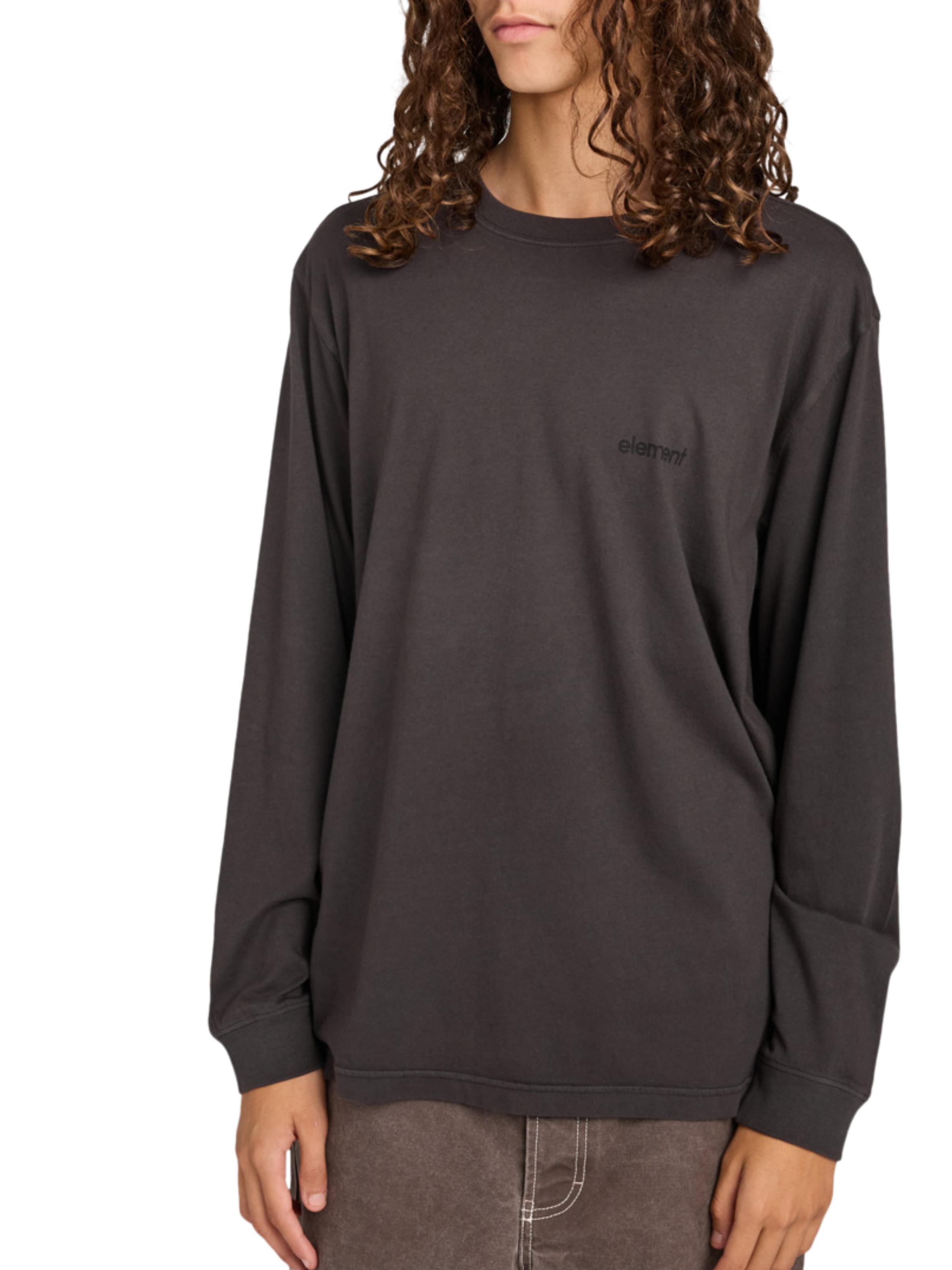 Camiseta Manga Larga Element Lowcase Pigment Crew - Off Black