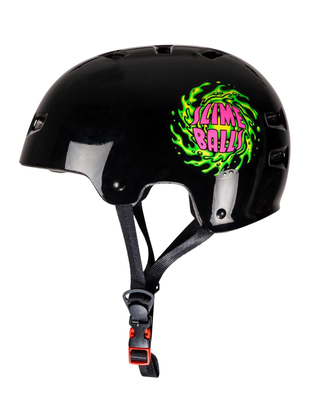 Skateboard Helmet Bullet X Slime Balls Logo | Gloss Black